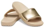 (WMNS) Crocs Sloane Shine Low Slide Minimalista Casual Flat Brown Gold Color Chinelos ‘Brown Gold’