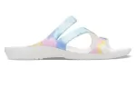 (WMNS) Crocs Swiftwater Crocs Sandálias Casual Multi-Color Tie Dye ‘White’