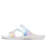 (WMNS) Crocs Swiftwater Crocs Sandálias Casual Multi-Color Tie Dye ‘White’