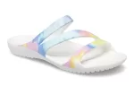 (WMNS) Crocs Swiftwater Crocs Sandálias Casual Multi-Color Tie Dye ‘White’