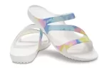 (WMNS) Crocs Swiftwater Crocs Sandálias Casual Multi-Color Tie Dye ‘White’