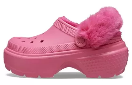 (WMNS) Crocs Tamanco com forro Stomp ‘Hyper Pink’