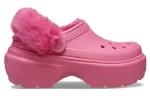 (WMNS) Crocs Tamanco com forro Stomp ‘Hyper Pink’
