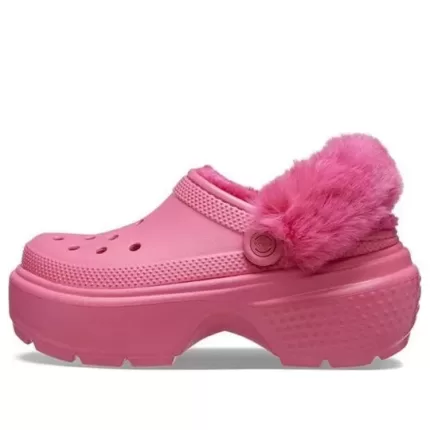 (WMNS) Crocs Tamanco com forro Stomp ‘Hyper Pink’