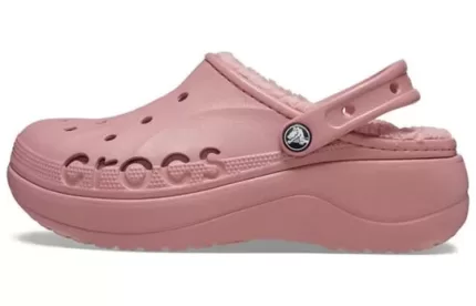(WMNS) Crocs Tamanco forrado com plataforma Baya ‘Rosa’