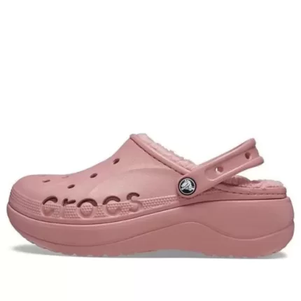 (WMNS) Crocs Tamanco forrado com plataforma Baya ‘Rosa’