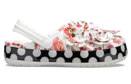 (WMNS) Crocs Timeless Clash Roses Floral Dots Clog ‘White Red Black’