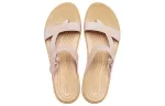 (WMNS) Crocs Tulum Shimmer Toe Post Sandálias ‘Pink Clay’