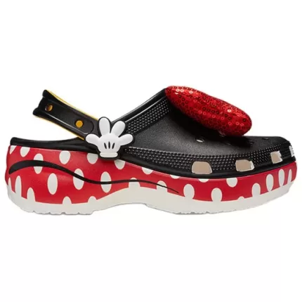 (WMNS) Crocs x Minnie Mouse Classic Plataforma Clogs ‘Preto Vermelho Branco’