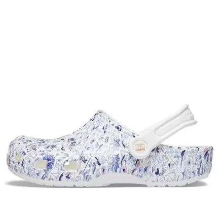 (WMNS) Liberty London x Crocs Classic Clog Beach Flowers Sandálias Brancas